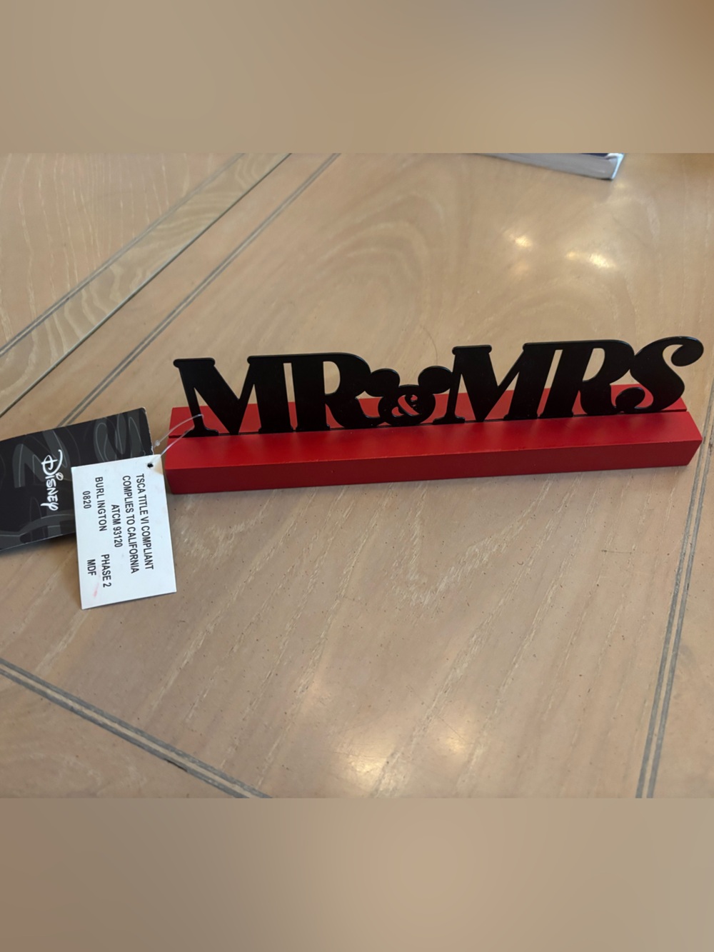 Disney MR & MRS Tabletop Accent in Black and Red